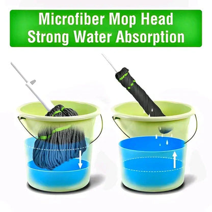 Microfiber Green Mop Wet and Dry for Bathroom, Office, Home Use
