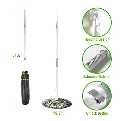 Microfiber Green Mop Wet and Dry for Bathroom, Office, Home Use