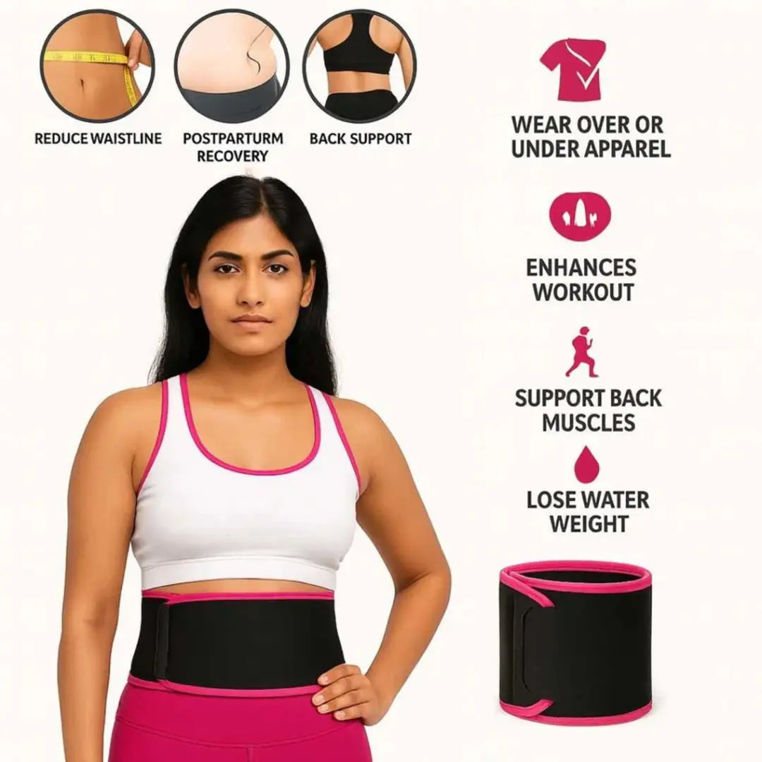 Adjustable Waist Trimmer Belt for Workout, Sweat & Back Support