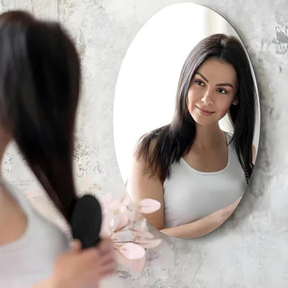 Mirror Sticker for Wall(Oval+Rectangular) Pack of 2 (BUY 1 GET 1 FREE)